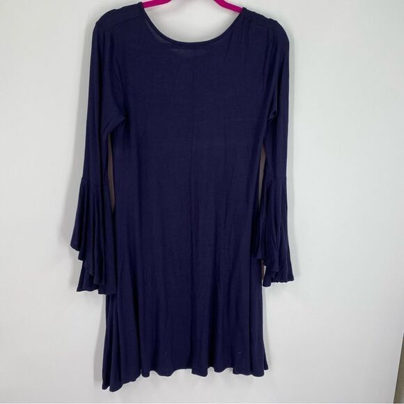 Annabelle Women’s Scoop Neck Long Princess Sleeve Navy Blue Mini Dress size M - Picture 3 of 3